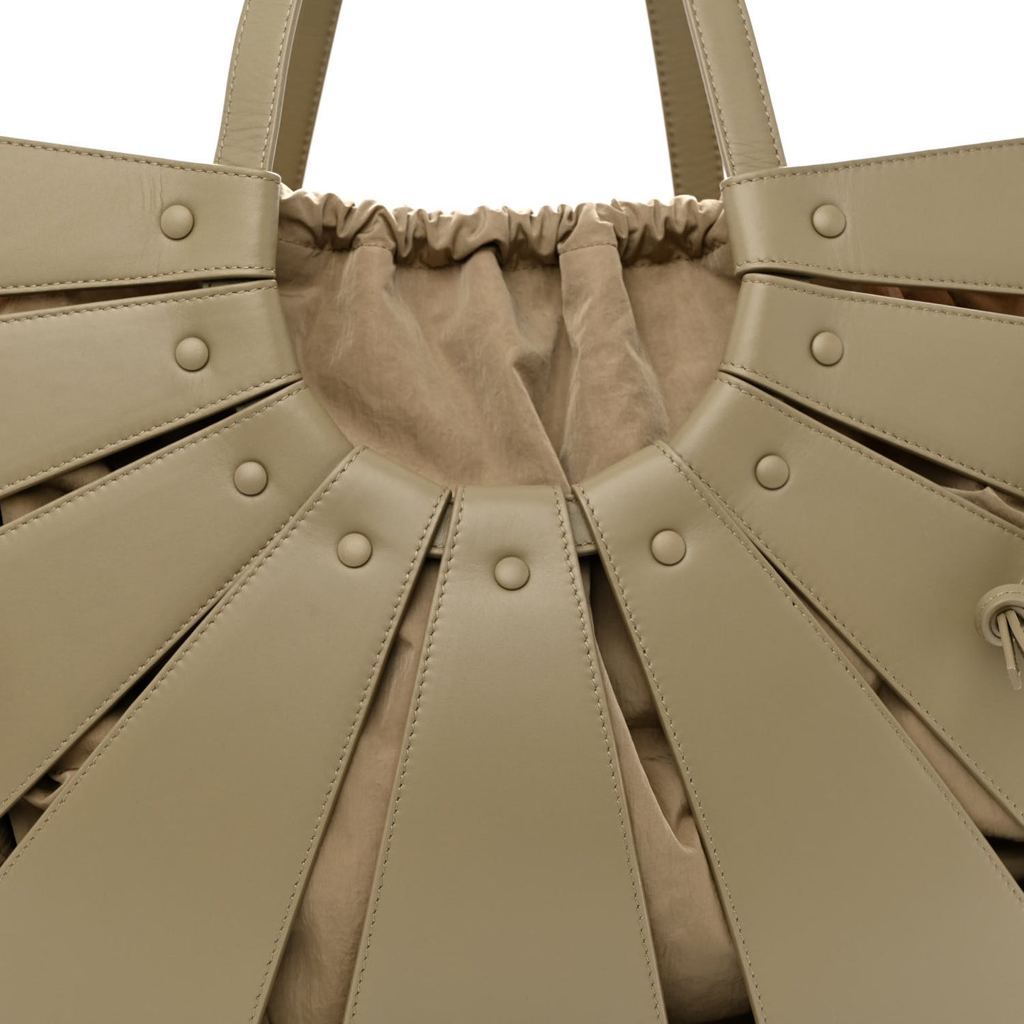 French Calfskin Large Shell Bag Taupe