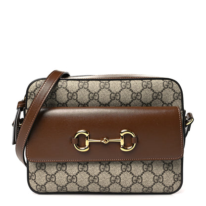 Gucci GG Supreme Monogram Small Horsebit 1955 Shoulder Bag Beige Brown Sugar 1 of 10