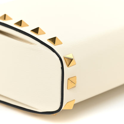 Valentino Garavani Grainy Calfskin Rockstud Clutch Light Ivory 8 of 13