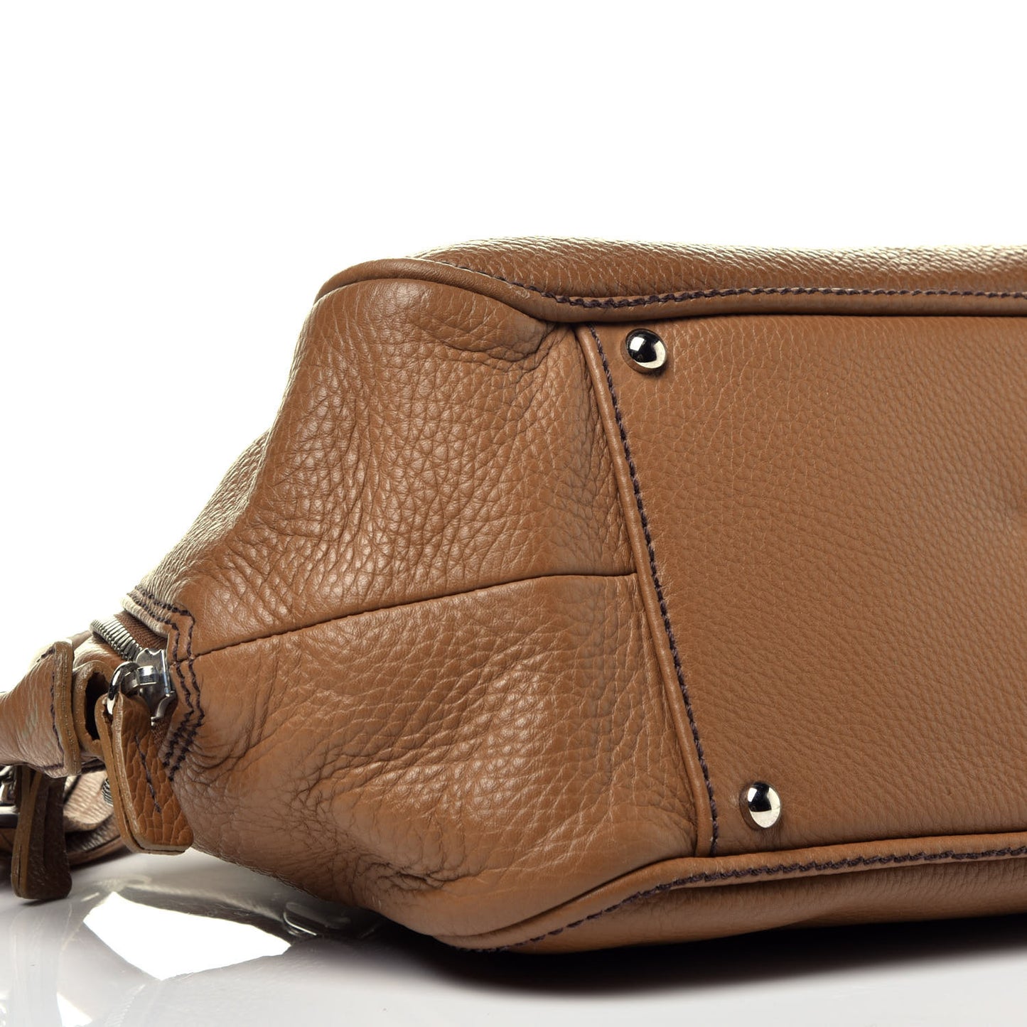 Calfskin Small Tassel Bowler Light Brown
