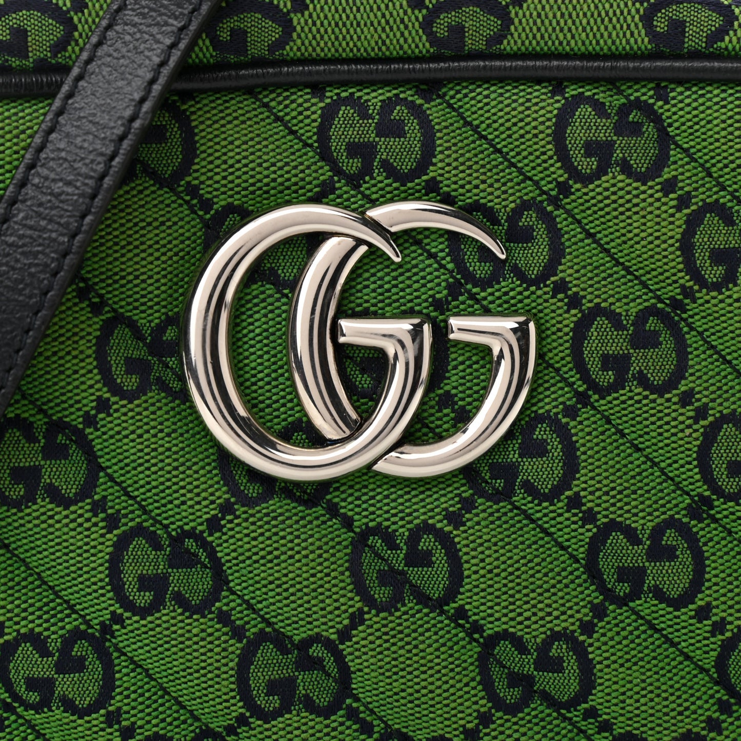 Monogram Multicolor Matelasse Diagonal Small GG Marmont Chain Shoulder Bag Green Blue