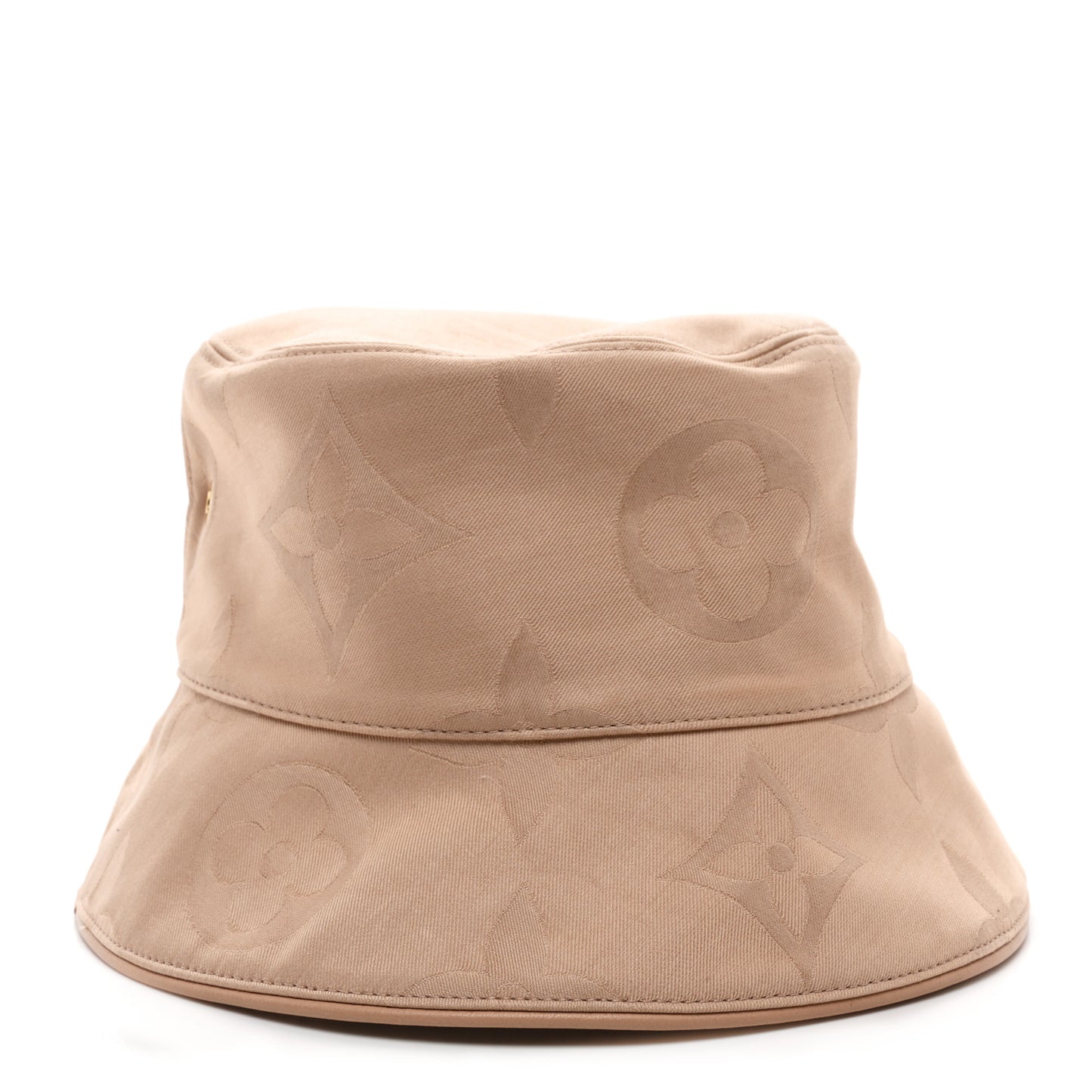 Cotton Monogram Flower Tile Reversible Bucket Hat M Beige