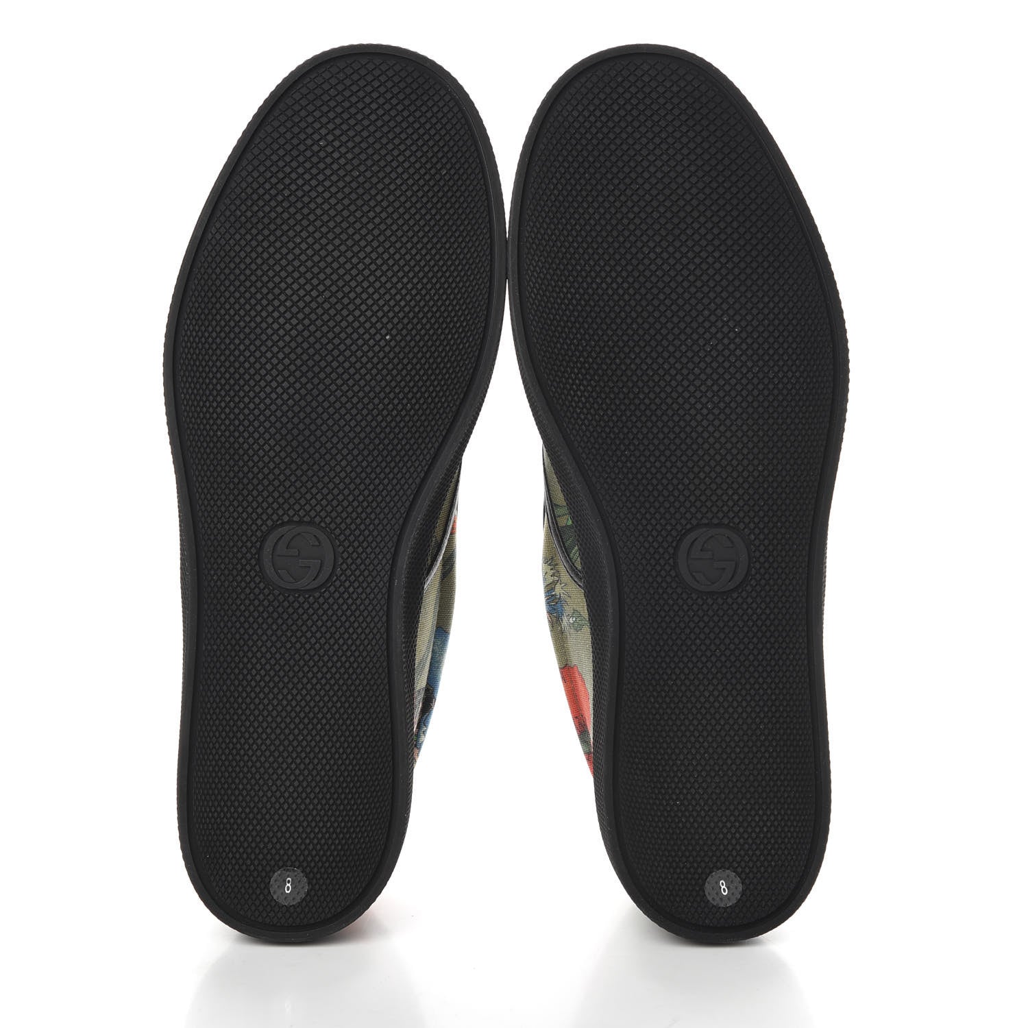 Gucci Canvas Miro Soft Calfskin Web Floral Snake Print Mens Dublin Slip On Sneakers 8 Militare Multicolor Black 6 of 10