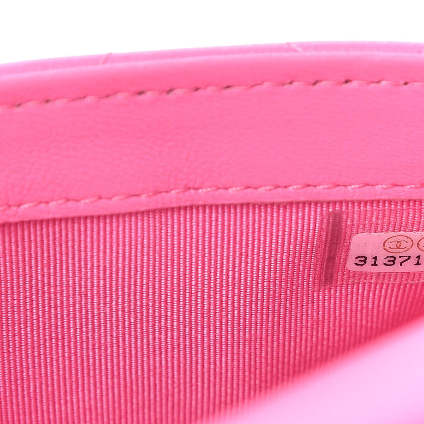 Lambskin Quilted Flap Phone Holder With Chain Neon Pink