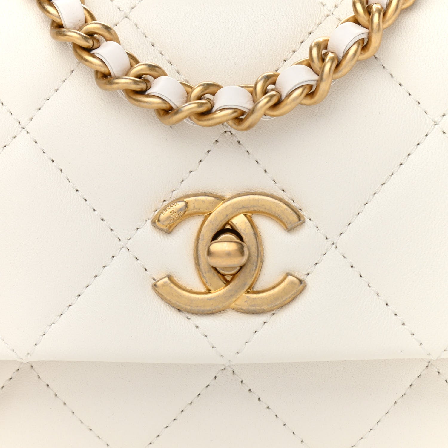 Chanel Lambskin Quilted Mini Side Note Flap White 8 of 11