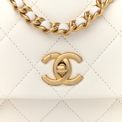 Chanel Lambskin Quilted Mini Side Note Flap White 8 of 11