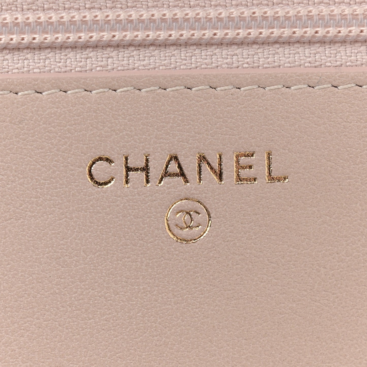 Caviar Quilted Boy Wallet On Chain WOC Light Beige