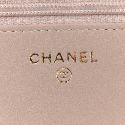 Chanel Caviar Quilted Boy Wallet On Chain WOC Light Beige 6 of 12