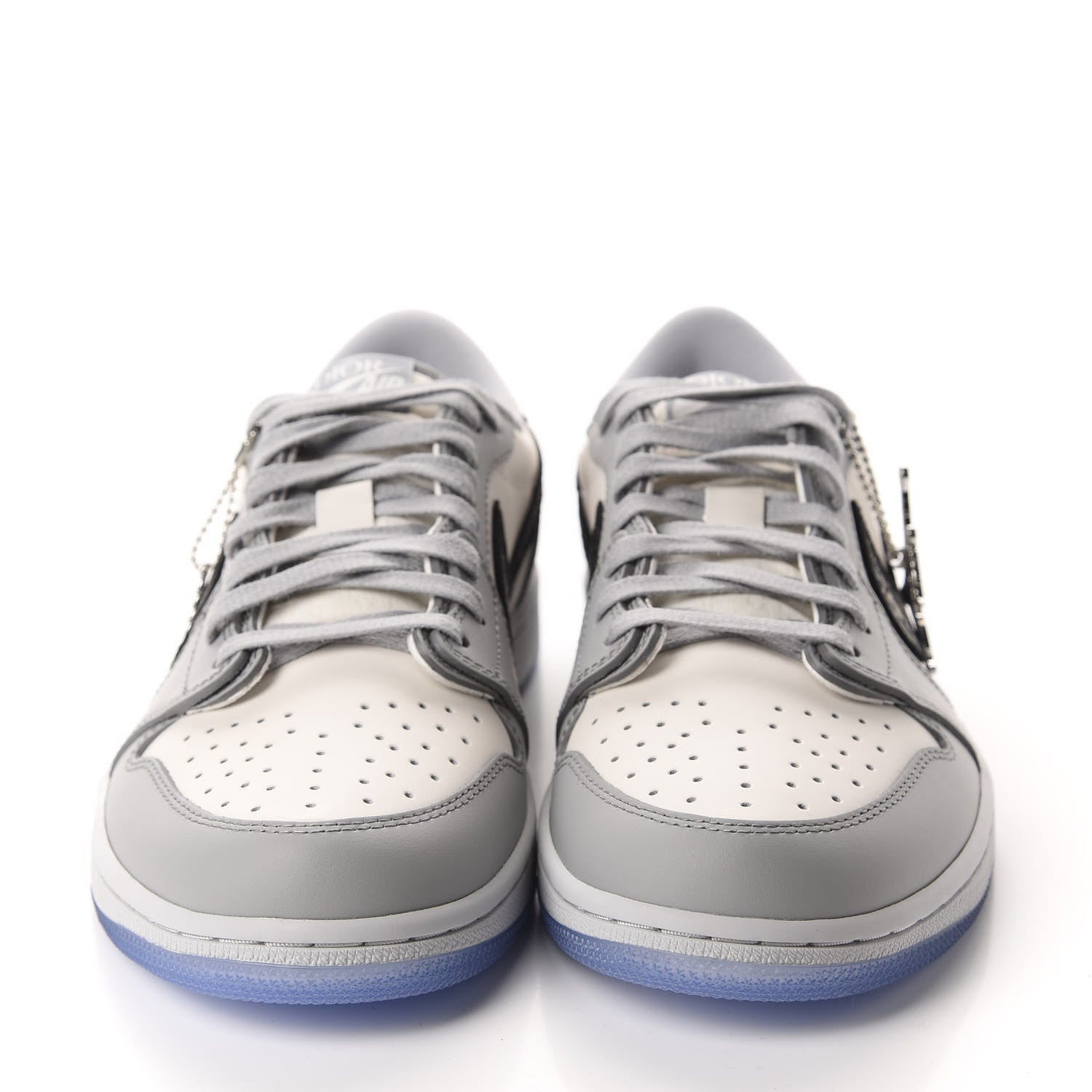 Christian Dior X NIKE AIR JORDAN Calfskin Mens Oblique Low Sneakers 44.5 Beige White 2 of 18