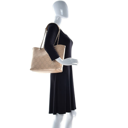 Chanel Perforated Grained Calfskin Small Shopping Tote Light Coral 3 of 29
