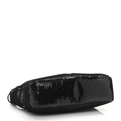 Prada Paillettes Sequin Mini Re-Edition 2000 Bag Black White 4 of 11