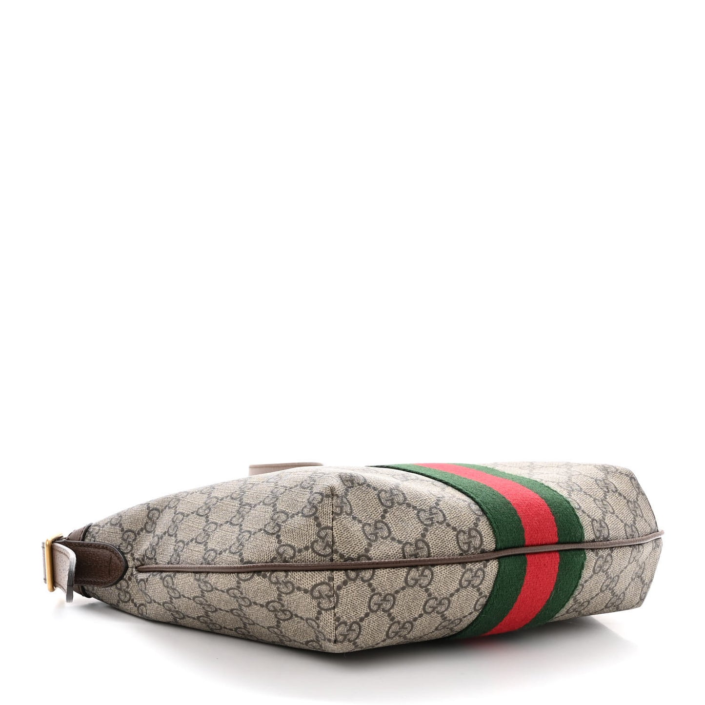 GG Supreme Monogram Web Small Ophidia Half Moon Hobo Brown