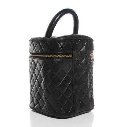 Chanel Lambskin Quilted Large Cosmetic Case Black 3 of 8