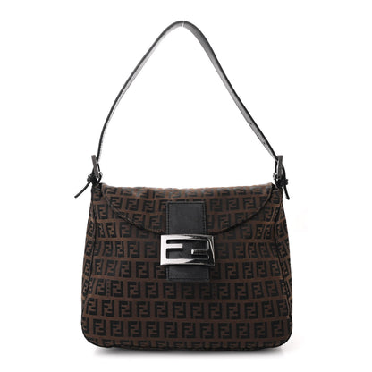 Fendi Zucchino Vitello Mama Baguette Black Moro 1 of 12