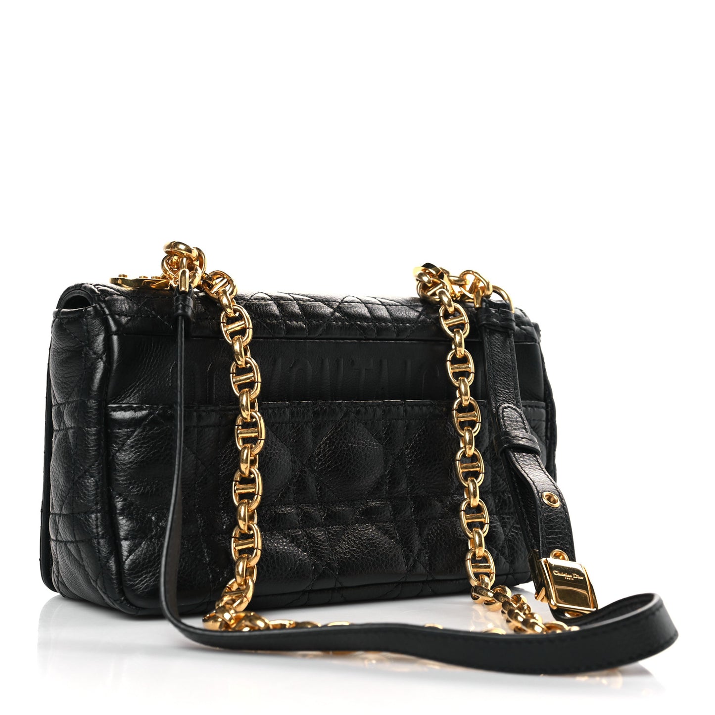 Calfskin Cannage Small Caro Bag Black