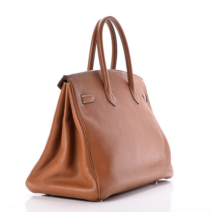 Hermes Taurillon Clemence Birkin 35 Gold 3 of 34