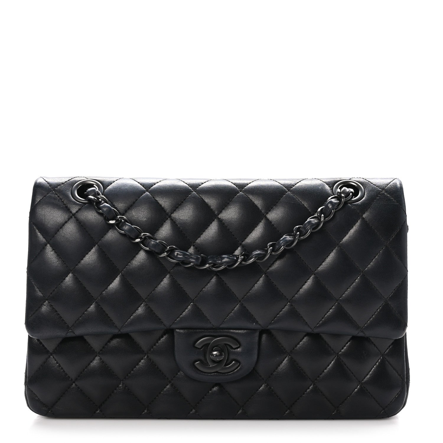 Chanel Lambskin Quilted Medium Double Flap So Black 1 of 10