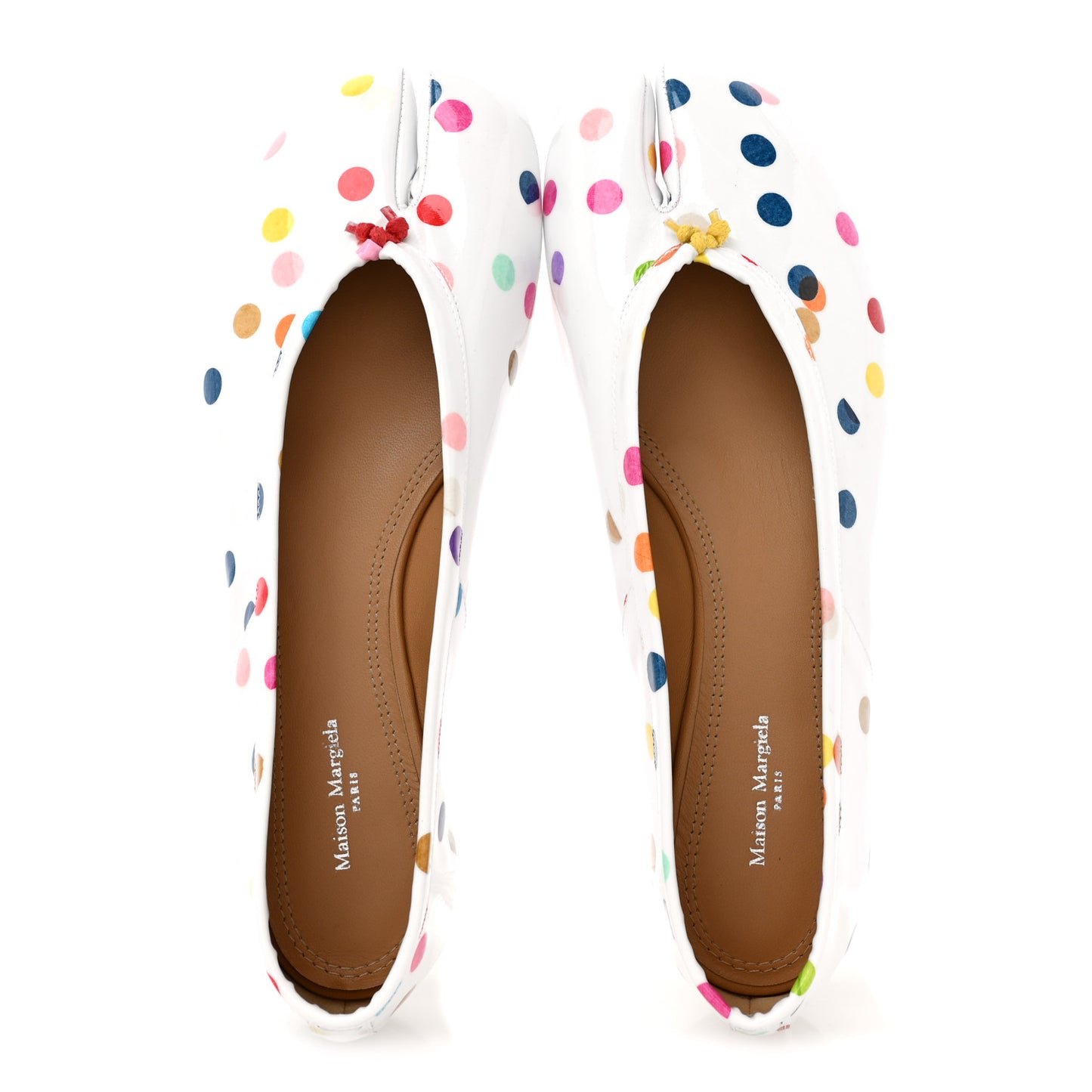 Coated Canvas Confetti Printed New Ballerina Flats 39 White Multicolor