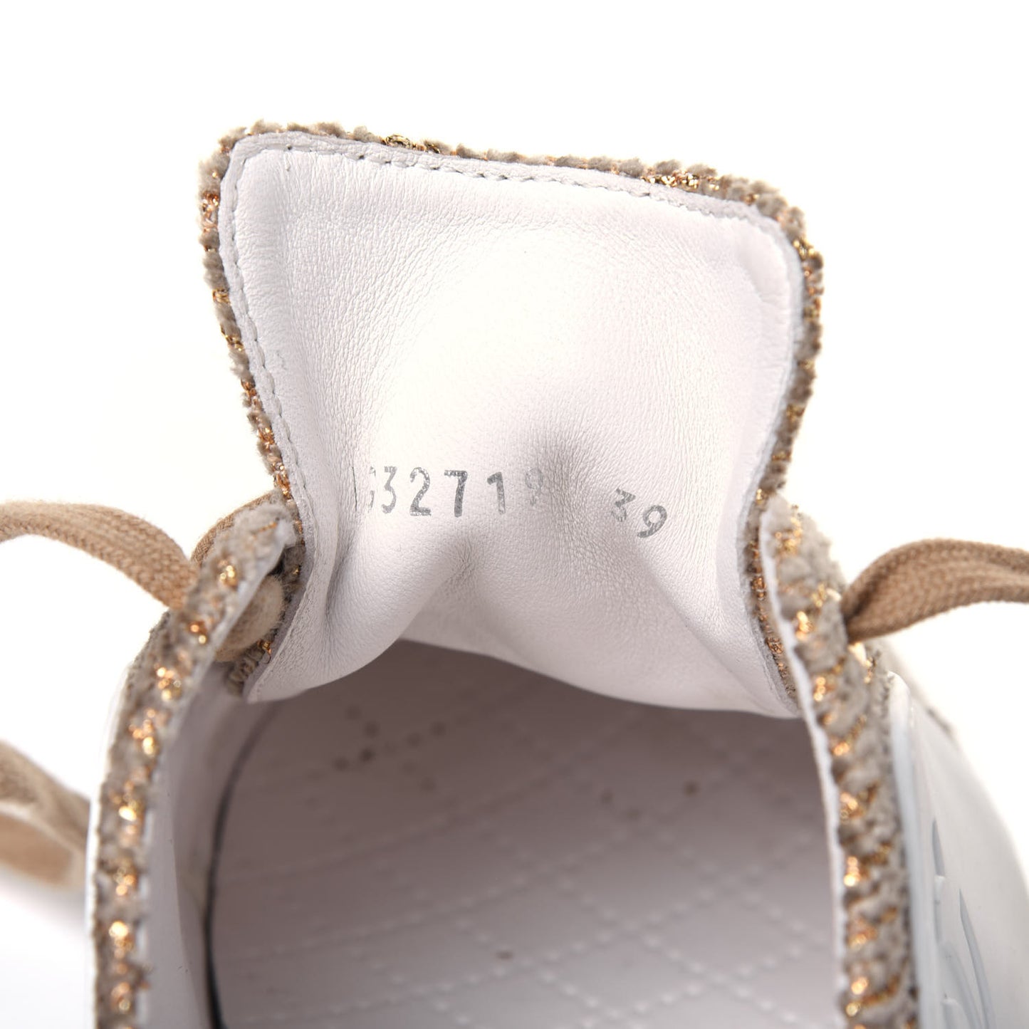 Fantasy Tweed Sneakers 39 Beige Gold