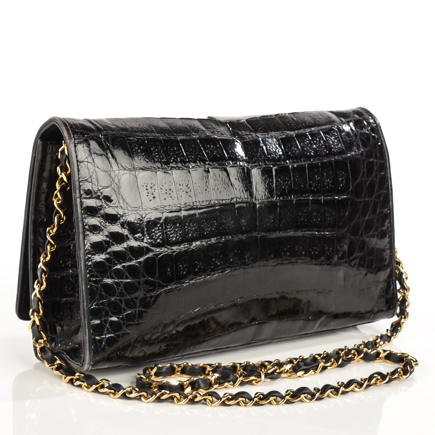Alligator Medium Single Flap Black