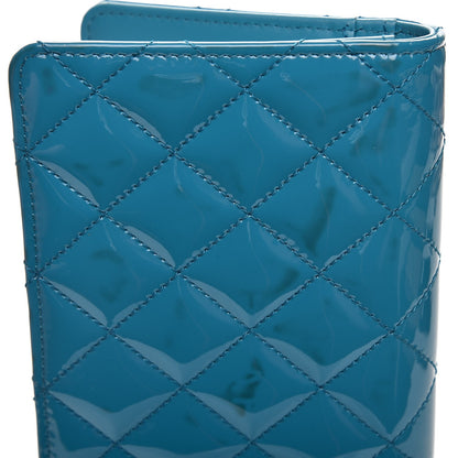 Chanel Patent Calfskin Quilted Yen Reissue Wallet Blue 11 of 11
