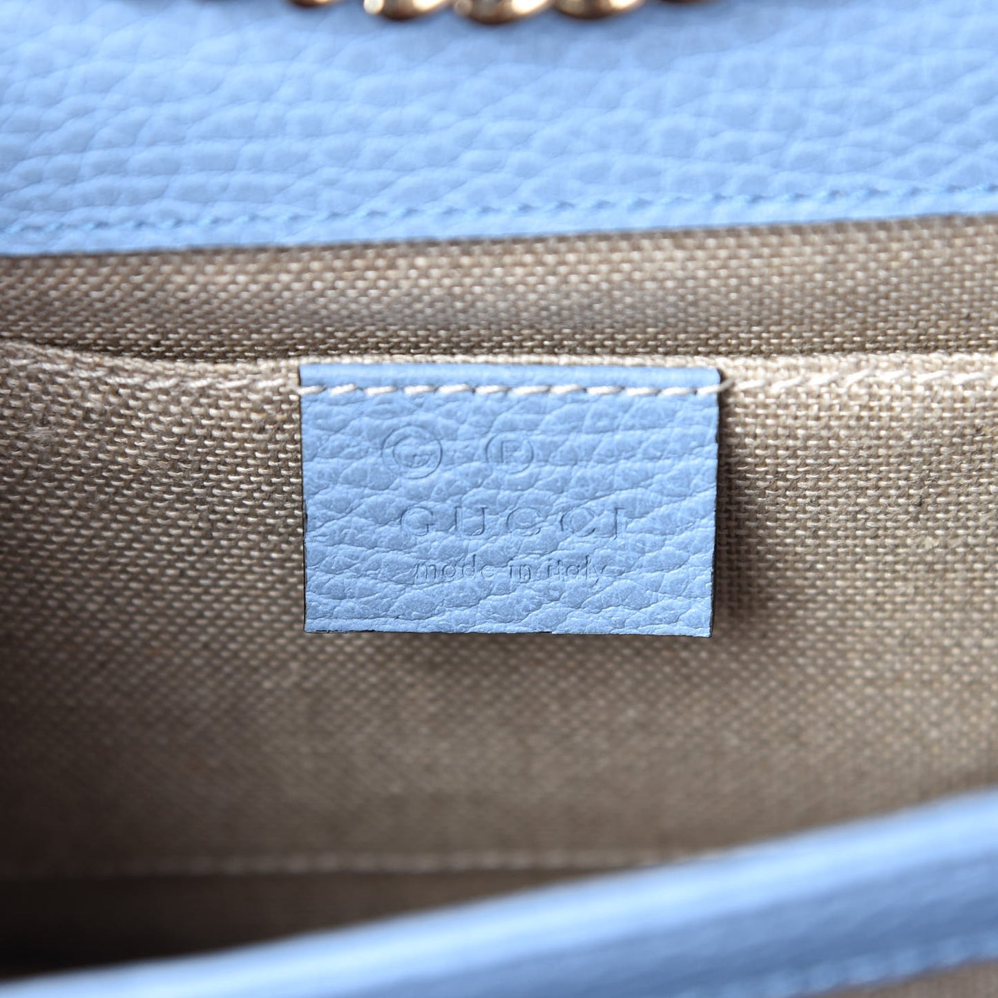 Dollar Calfskin Small Interlocking G Shoulder Bag Mineral Blue