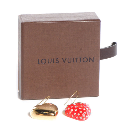 Louis Vuitton Fraises Strawberry Heart Earrings 5 of 5