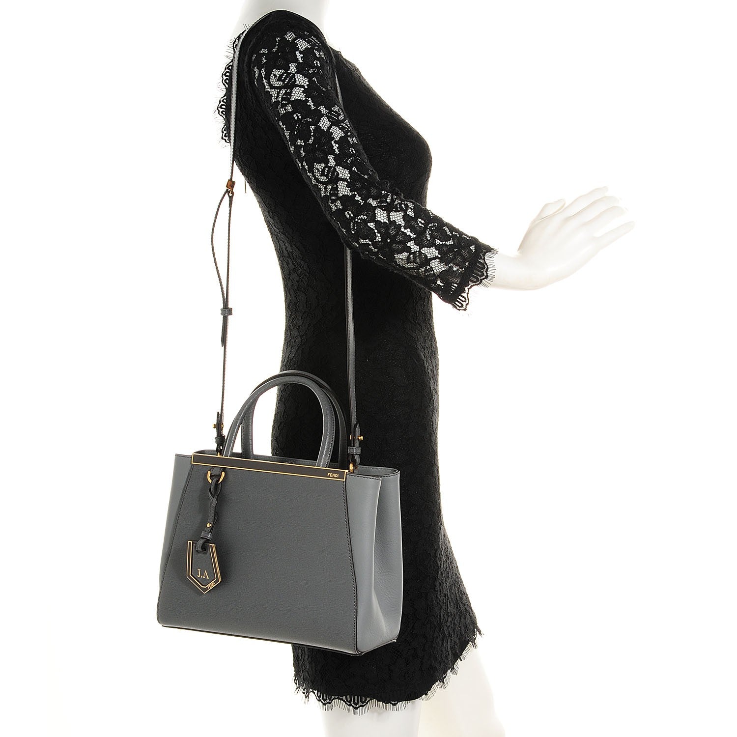 Fendi Vitello Elite Petite 2Jours Tote Grigio Grigio Chiaro 2 of 13