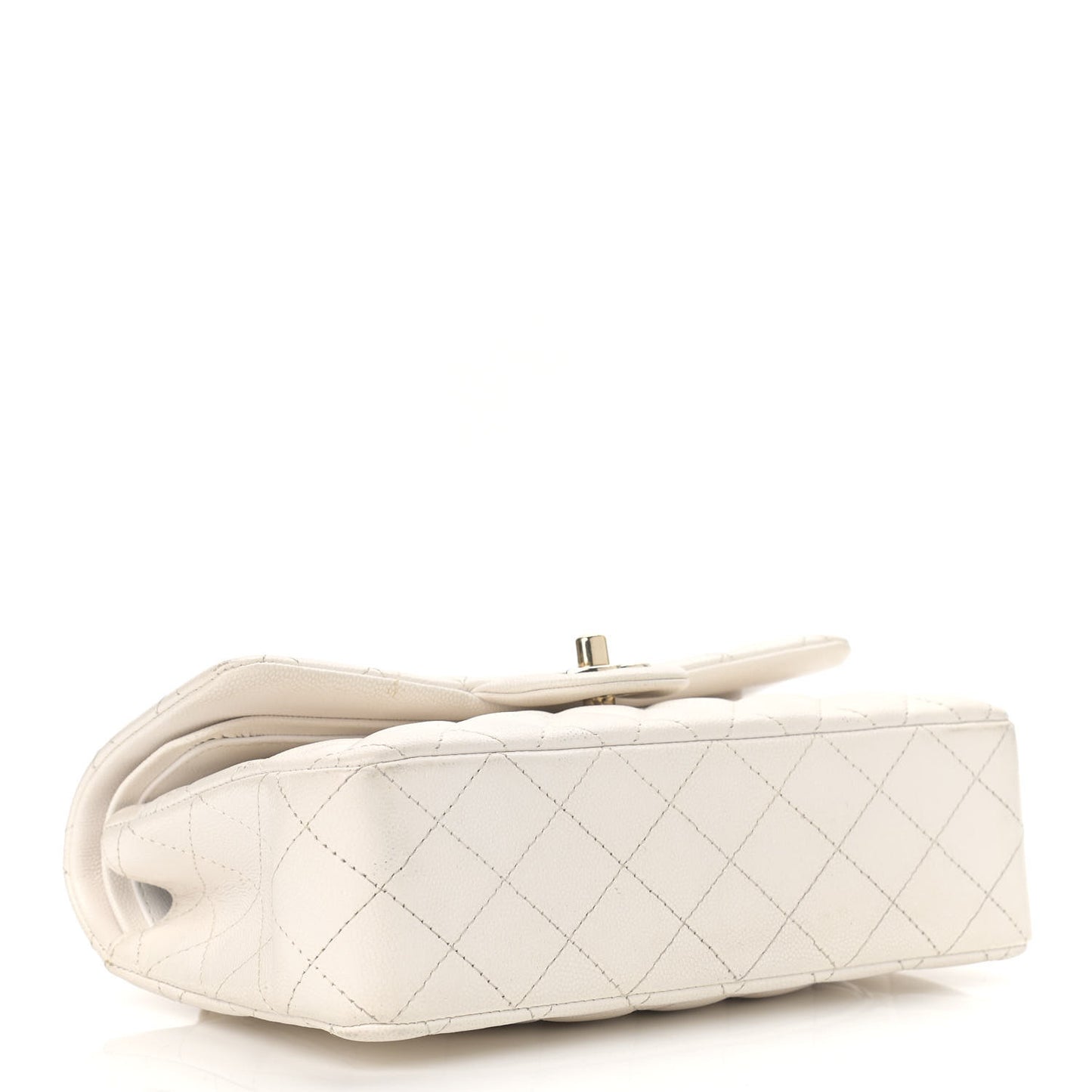Caviar Quilted Small Double Flap White