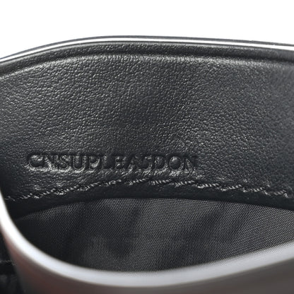 Burberry Soft Grain Calfskin Haymarket Check Izzy Card Case Black 7 of 7