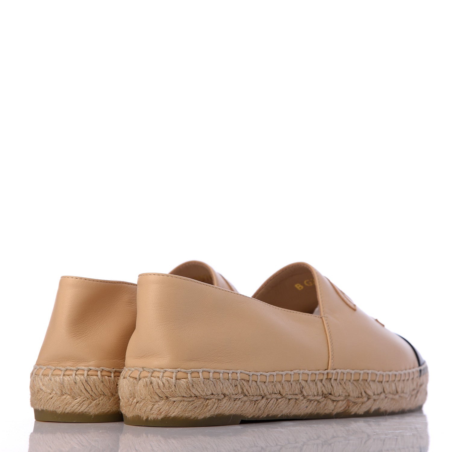 Chanel Lambskin CC Espadrilles 38 Beige Black 4 of 9