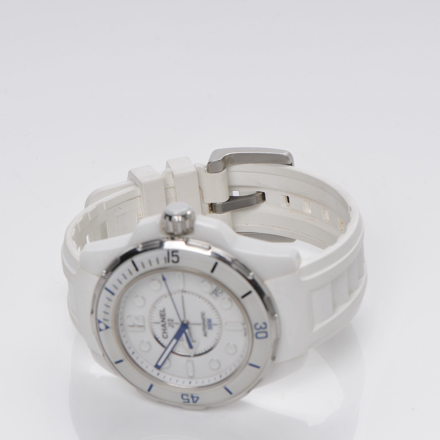 Chanel Stainless Steel Ceramic Rubber 38mm J12 Marine Automatic Watch White 5 of 5