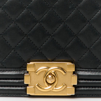 Chanel Lambskin Quilted Medium Boy Flap Black 8 of 10