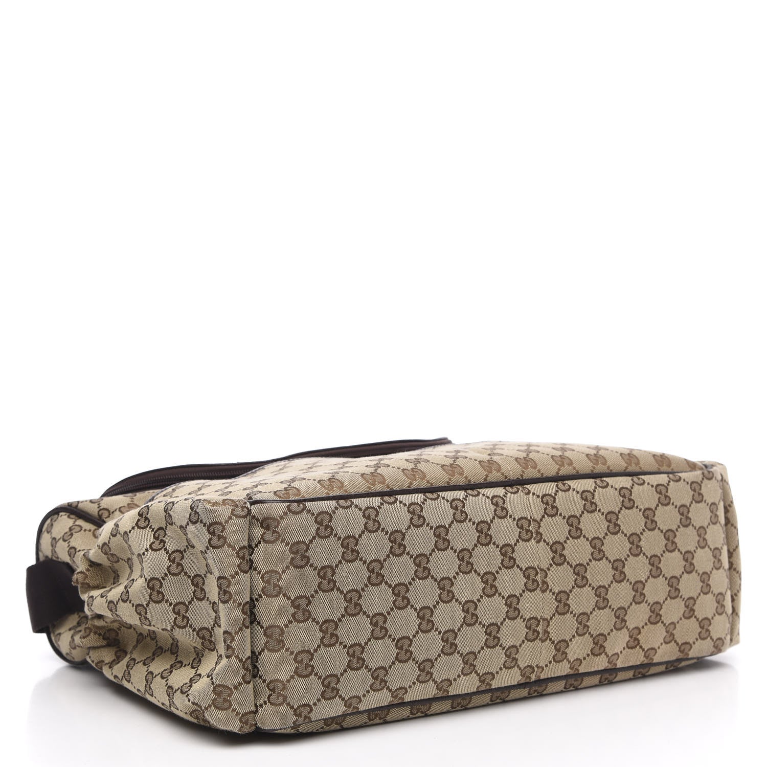 Gucci Monogram Natural Pigskin Large Diaper Bag Beige Ebony Cocoa Dark Chocolate 3 of 10