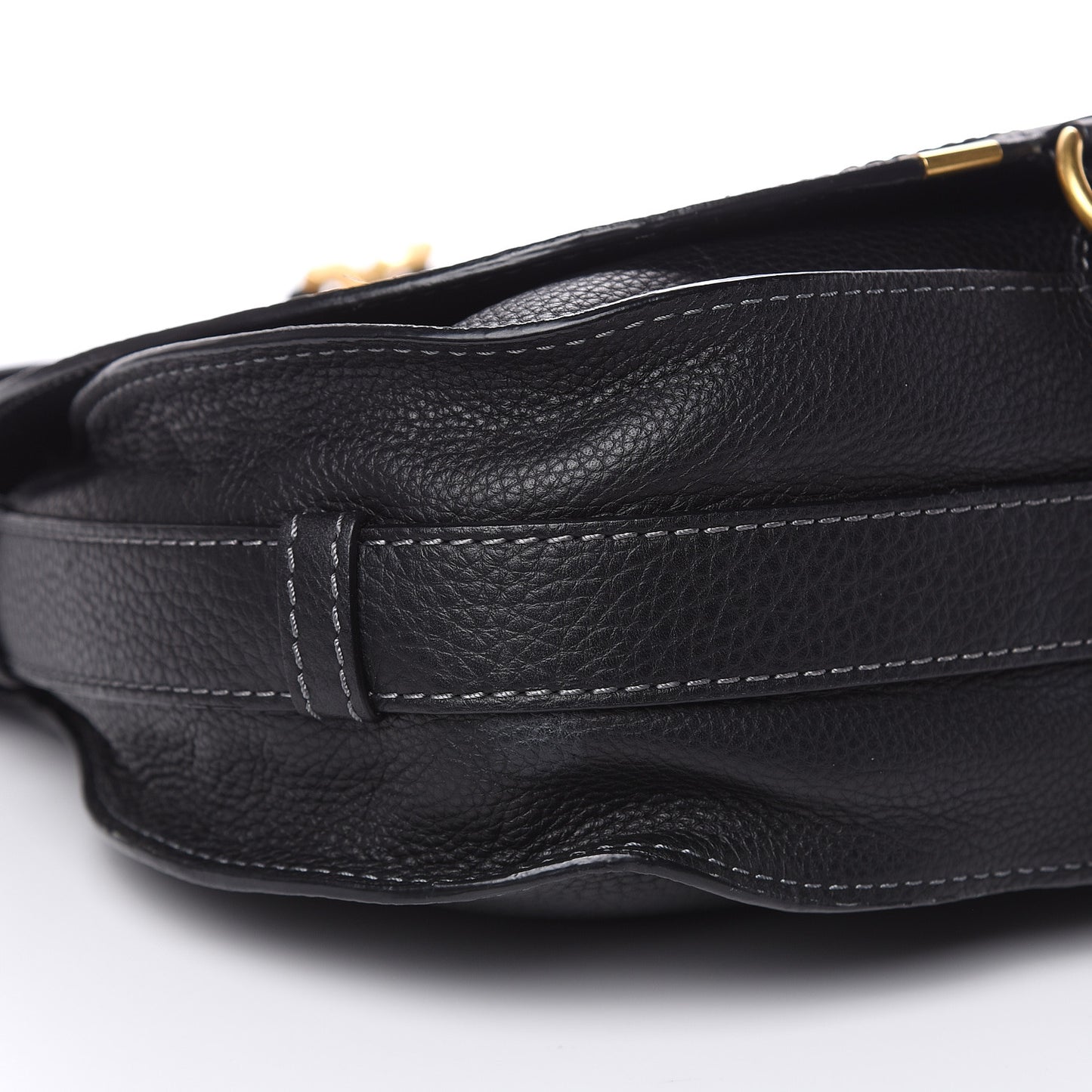Calfskin Medium Marcie Round Crossbody Bag Black