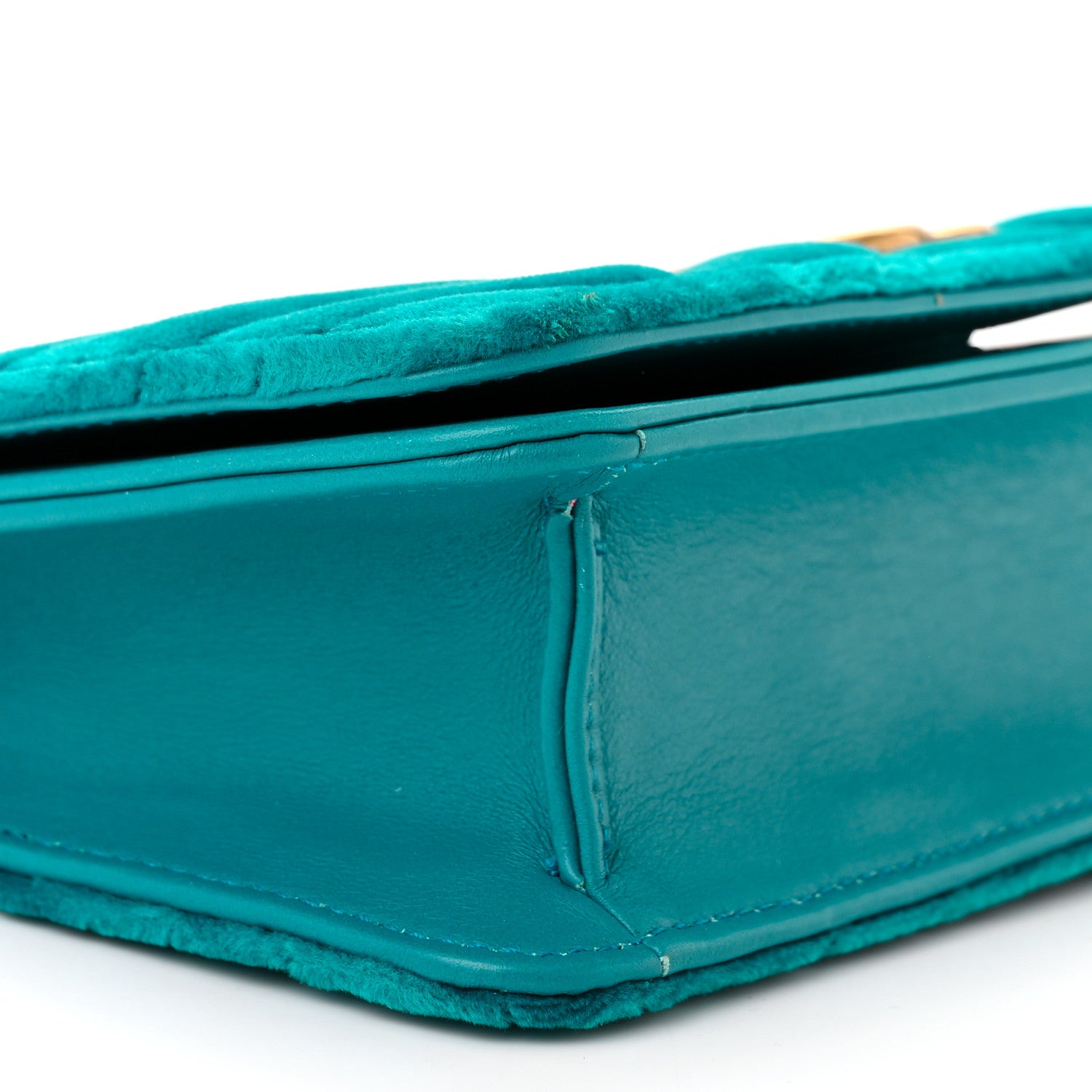 Gucci Velvet Matelasse GG Marmont Mini Bag Pavone Cyan 8 of 11