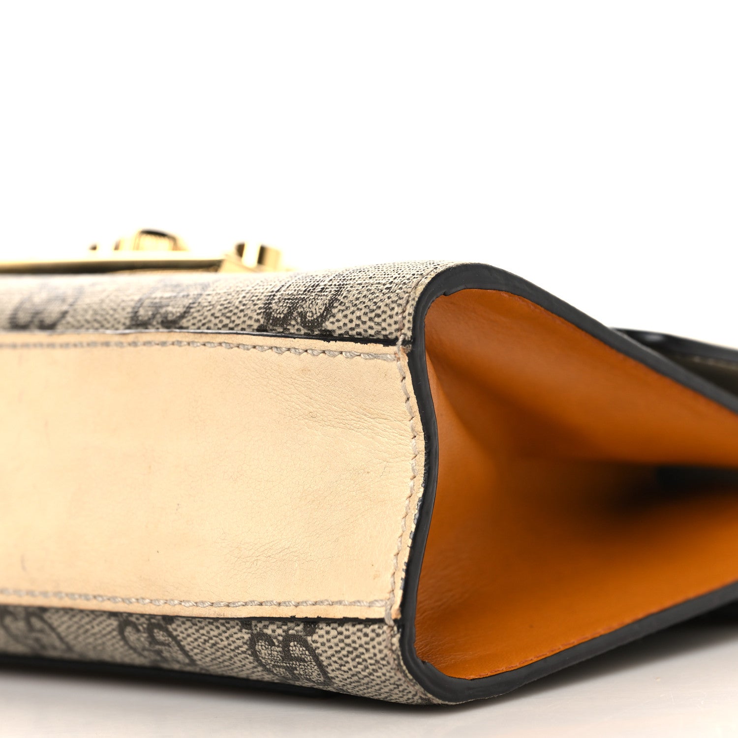 Gucci GG Supreme Monogram Calfskin Small Padlock Shoulder Bag Beige Mystic White Sun Oil 9 of 10