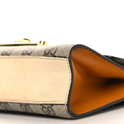 Gucci GG Supreme Monogram Calfskin Small Padlock Shoulder Bag Beige Mystic White Sun Oil 9 of 10