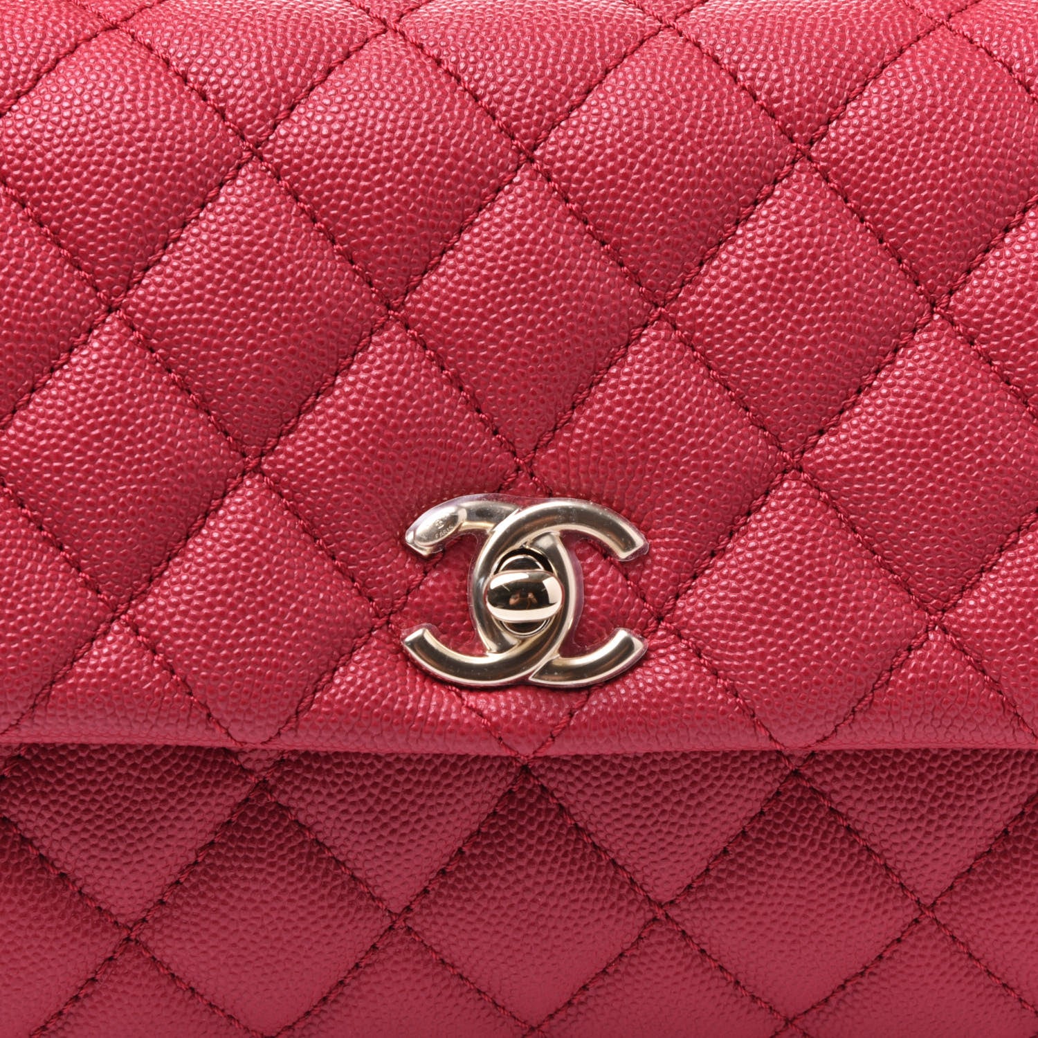 Chanel Caviar Quilted Mini Coco Handle Flap Fuchsia 9 of 10