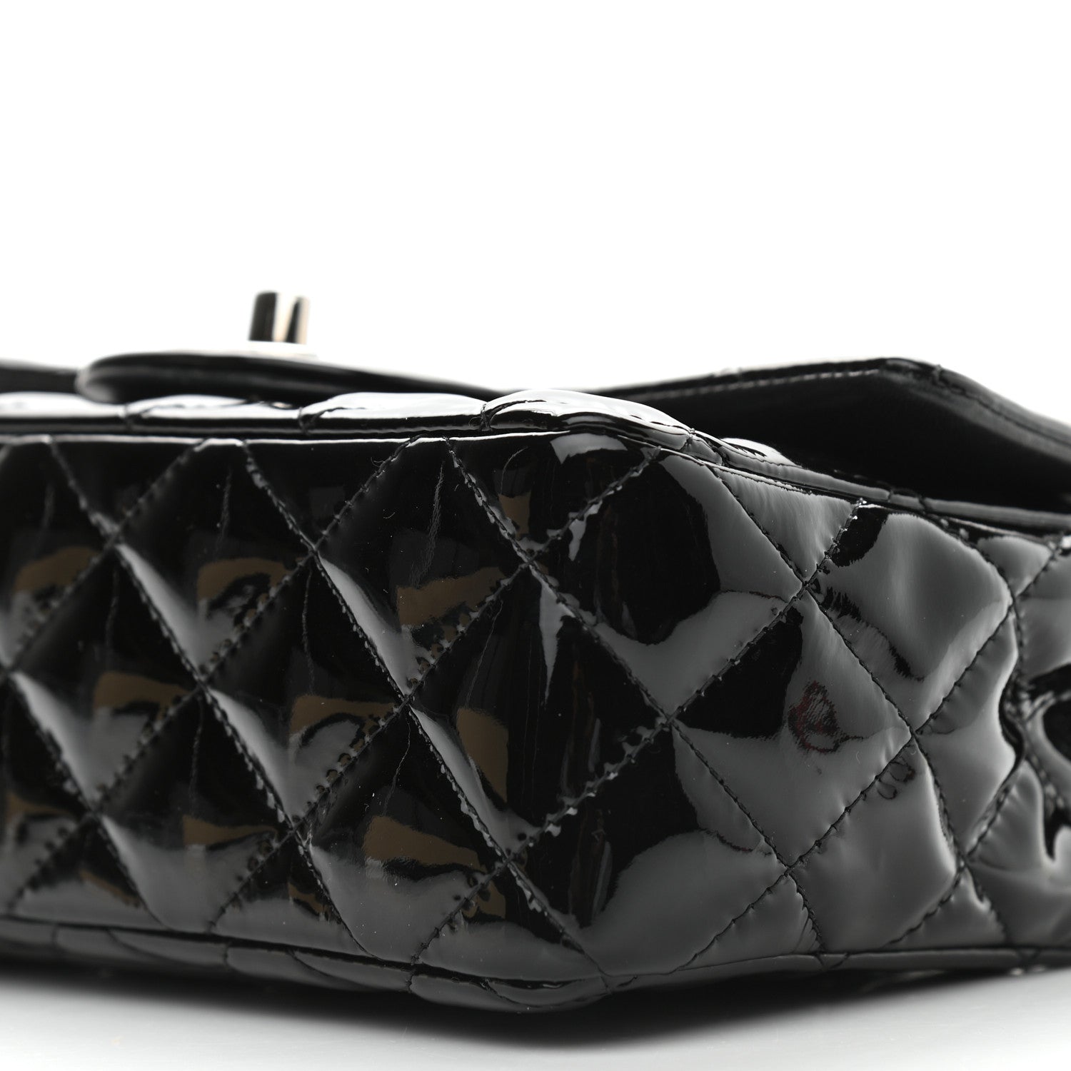 Chanel Patent Calfskin Quilted Mini Rectangular Flap Black 9 of 10
