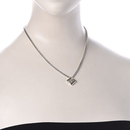 David Yurman Sterling Silver 18K Yellow Gold Quatrefoil Pendant Necklace 2 of 6
