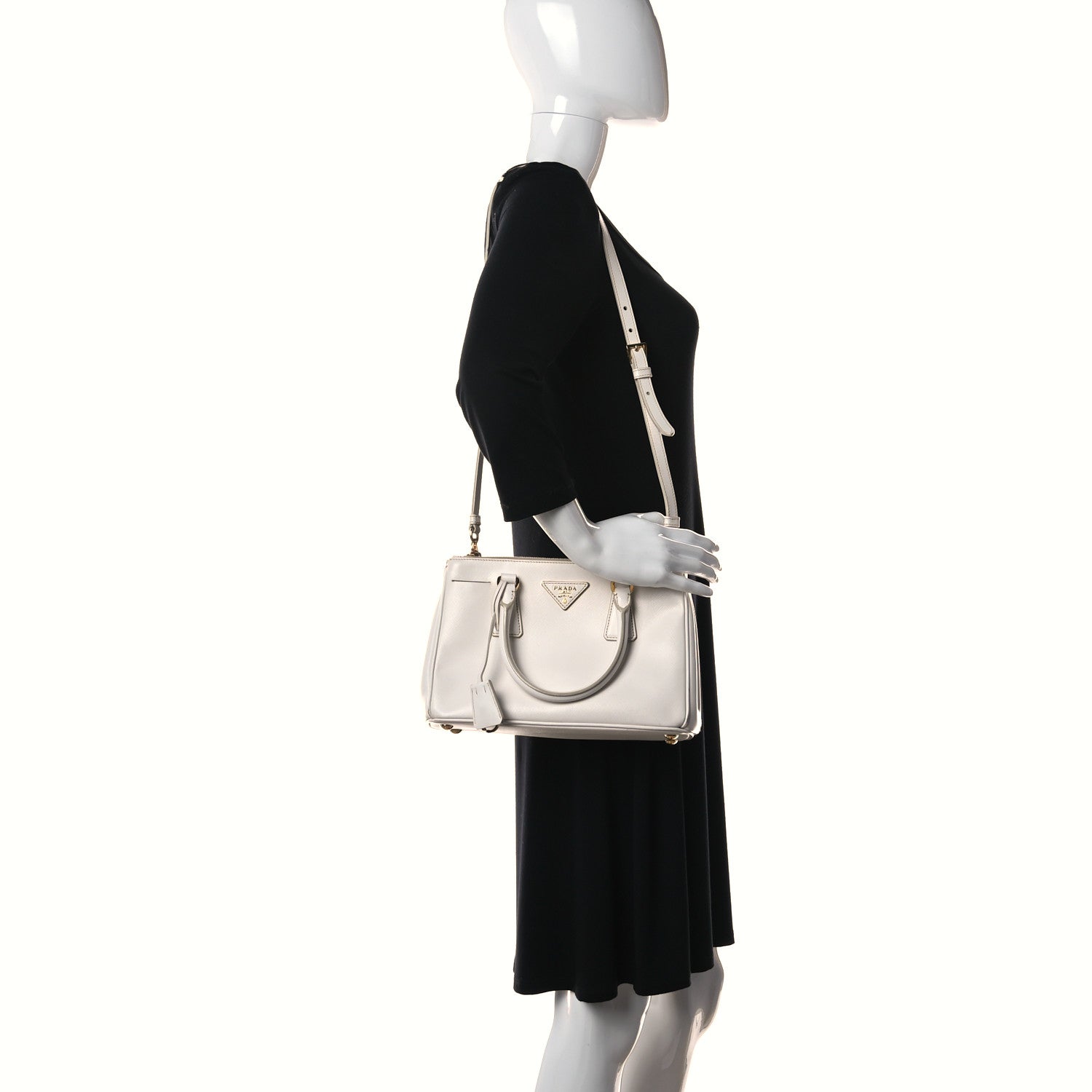 Prada Saffiano Lux Small Galleria Double Zip Tote White 2 of 17