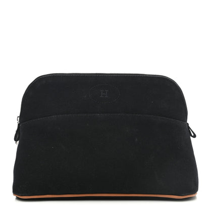 Hermes Cotton Canvas Bolide Travel Cosmetic Pouch Black 1 of 7