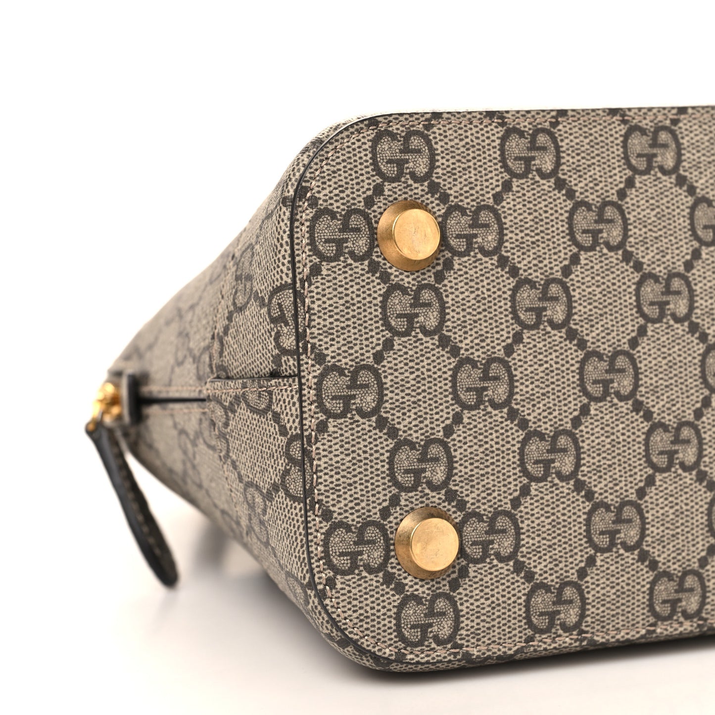 X GUCCI GG Supreme Monogram Small Ville Top Handle Beige Ebony