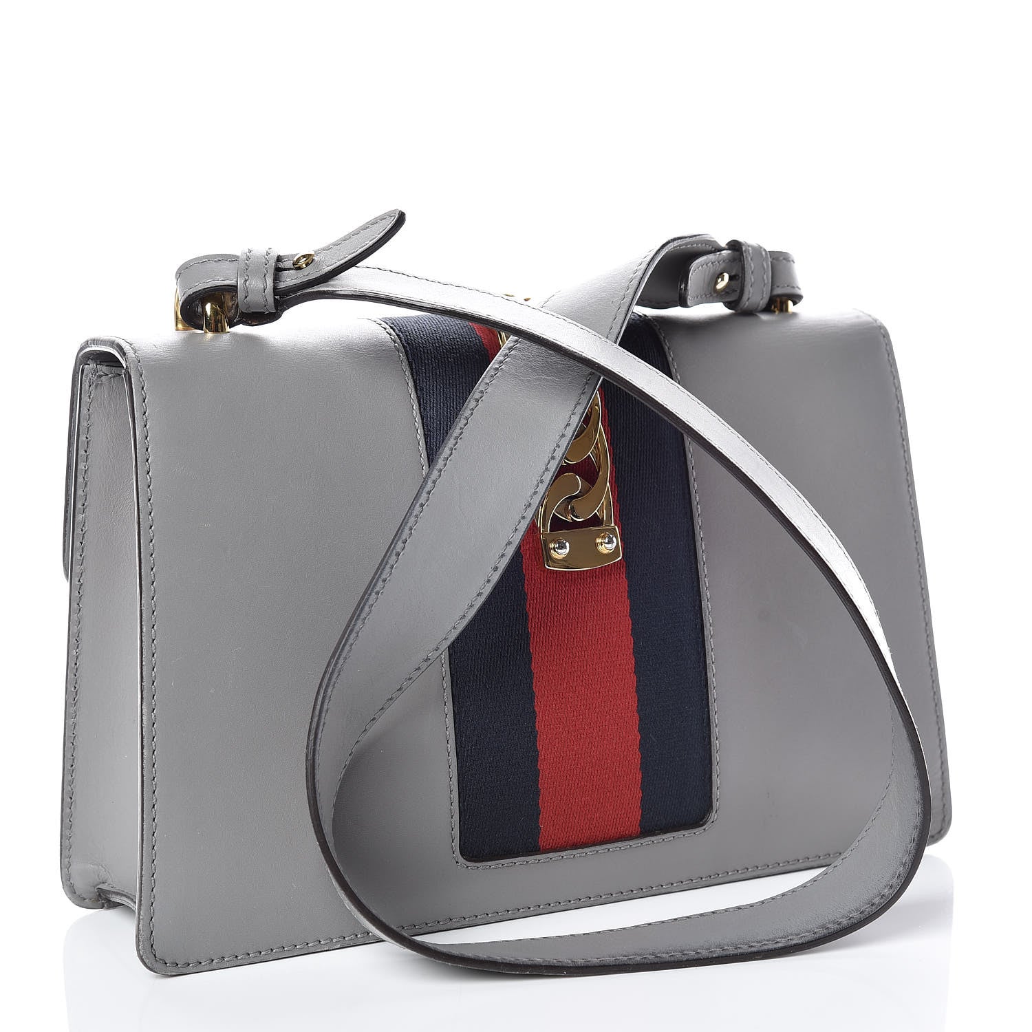 Gucci Calfskin Small Sylvie Shoulder Bag Deep Grey 4 of 30