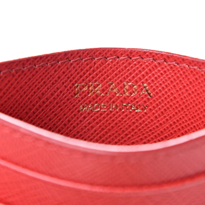 Prada Saffiano Metal Card Holder Fuoco 5 of 11