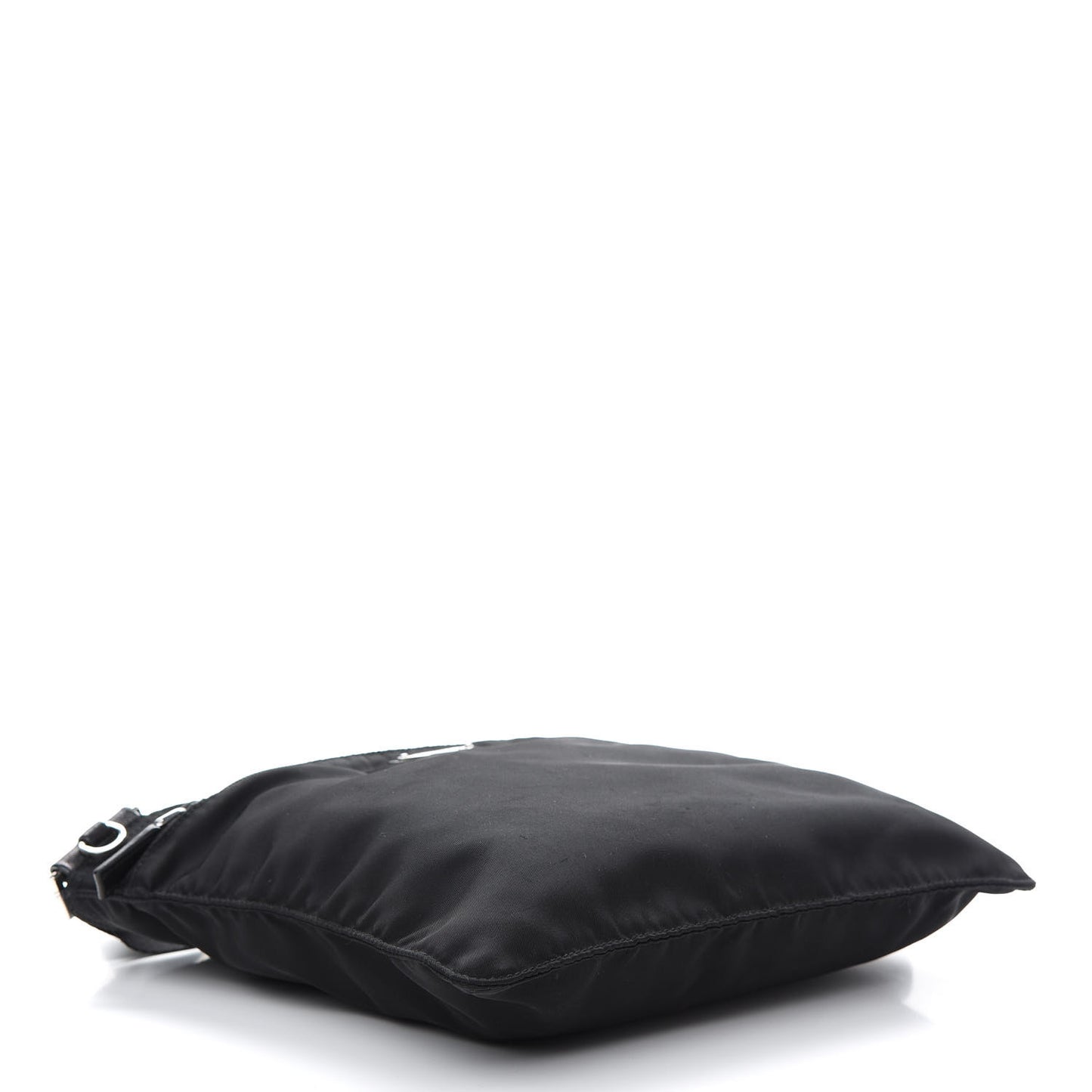 Nylon Saffiano Flat Messenger Bag Black