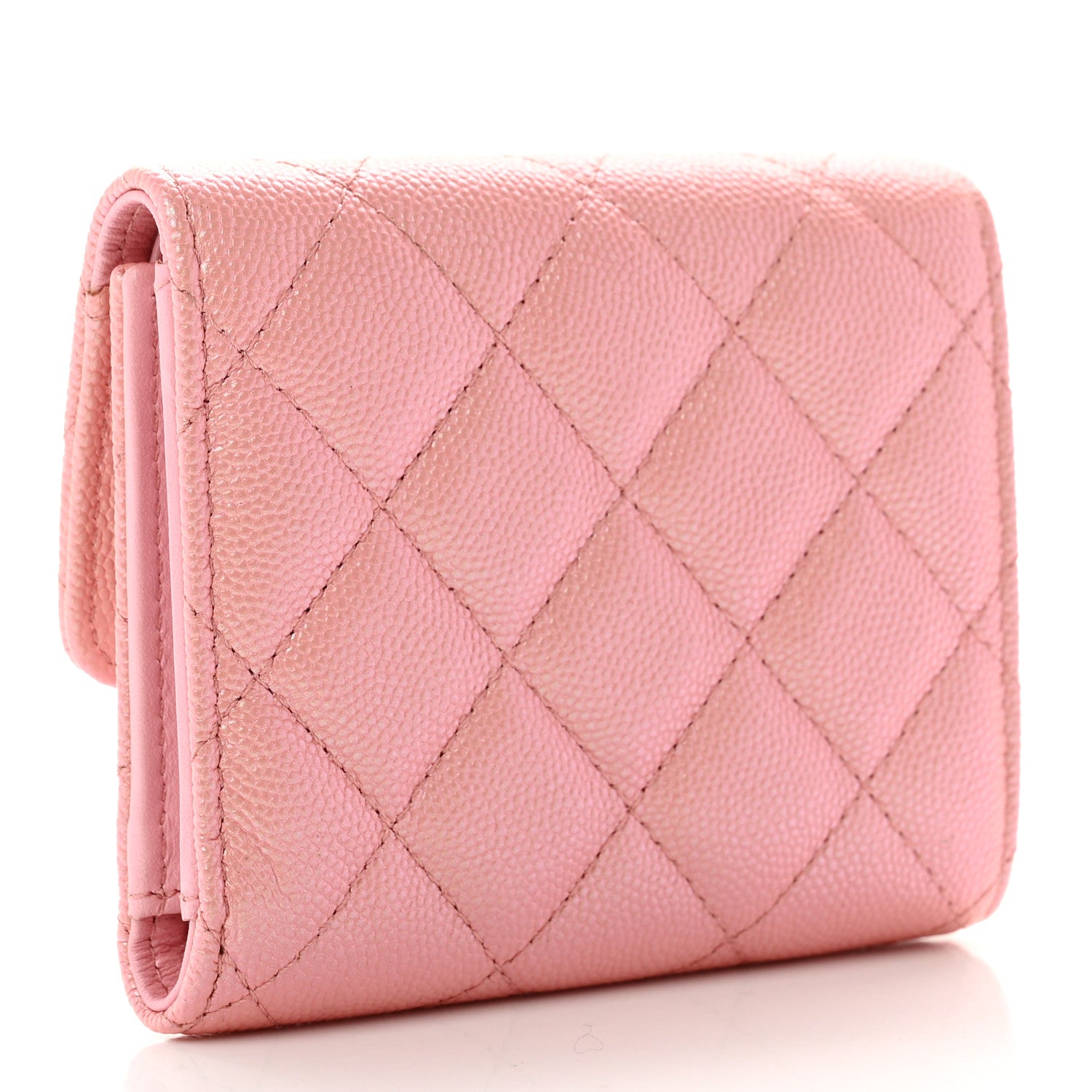 Chanel Iridescent Caviar Quilted Small Flap Wallet Rose Pink 3 of 9