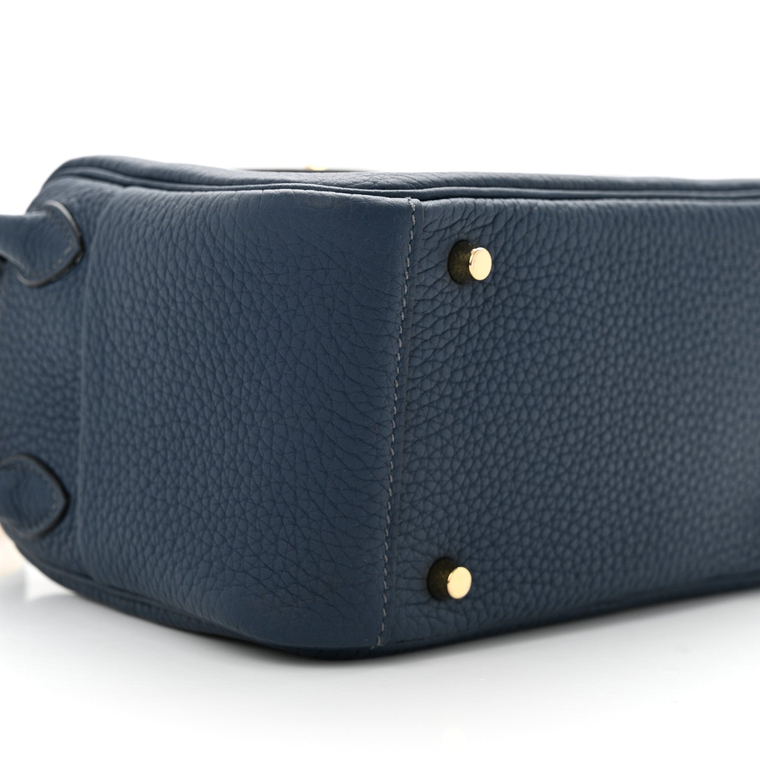 Hermes Taurillon Clemence Mini Lindy 20 Bleu Saphir 8 of 9
