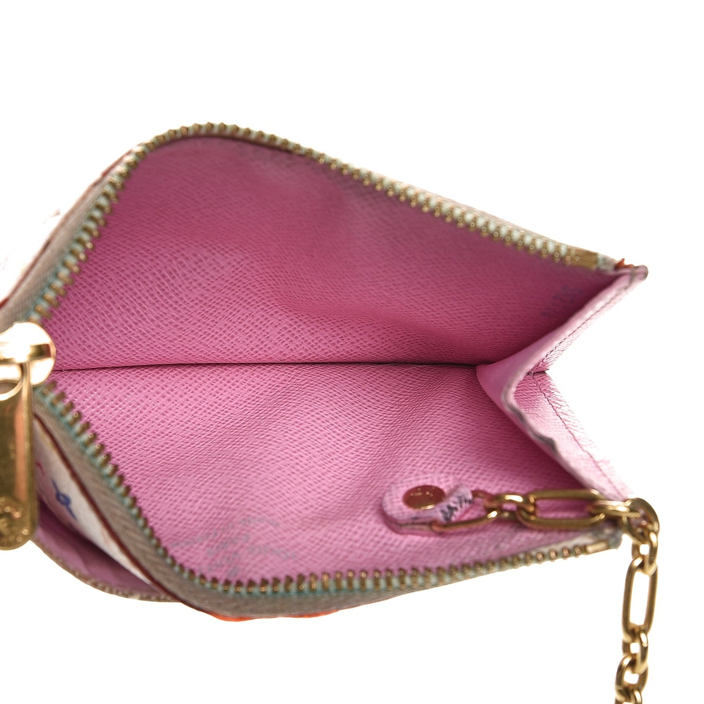 Monogram Multicolor Key Pouch White Litchi